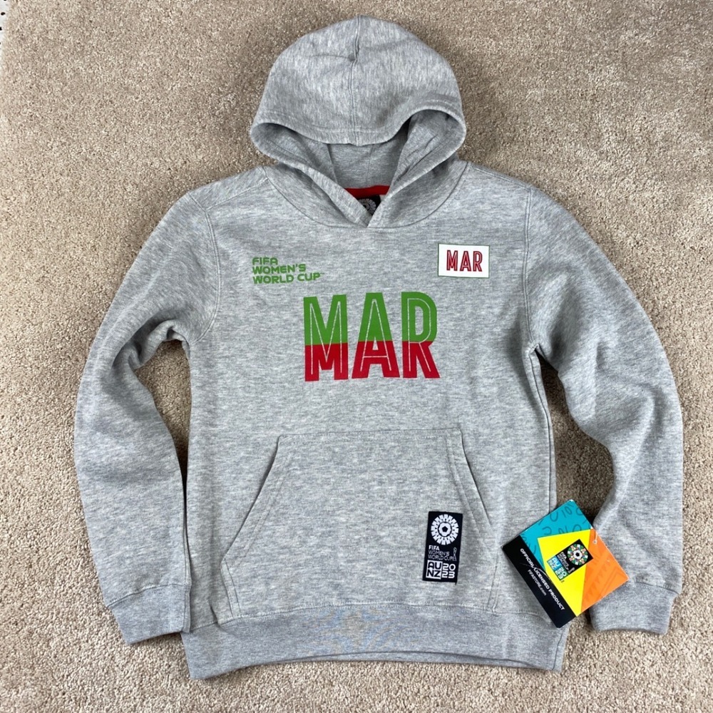 Kids FIFA Womens World Cup MAR Morocco‎ Grey Hoodie Youth Size M 10-12